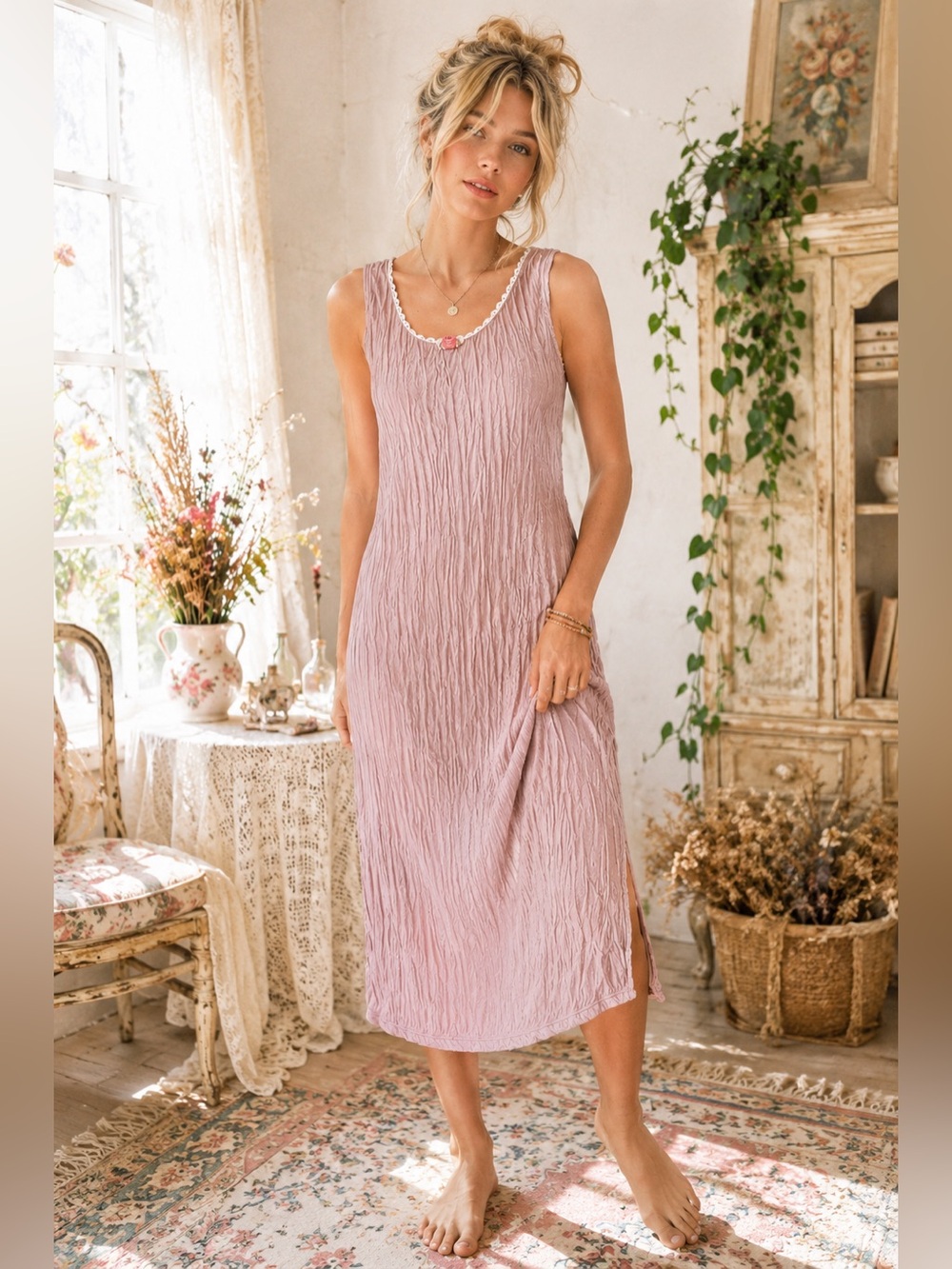 VS Vintage Victorian Crinkle Night Gown Size M